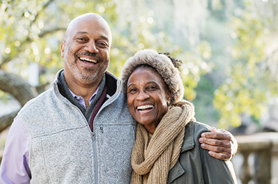 older couple embracing each other